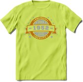 Premium Since 1952 T-Shirt | Goud - Zilver | Grappig Verjaardag Kleding Cadeau Shirt | Dames - Heren - Unisex Tshirt | - Groen - S