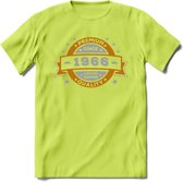 Premium Since 1966 T-Shirt | Goud - Zilver | Grappig Verjaardag Kleding Cadeau Shirt | Dames - Heren - Unisex Tshirt | - Groen - XXL