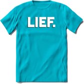 Lief - Valentijn T-Shirt | Grappig Valentijnsdag Cadeautje voor Hem en Haar | Dames - Heren - Unisex | Kleding Cadeau | - Blauw - M