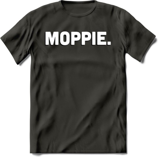 Moppie - Valentijn T-Shirt | Grappig Valentijnsdag Cadeautje voor Hem en Haar | Dames - Heren - Unisex | Kleding Cadeau | - Donker Grijs - 3XL