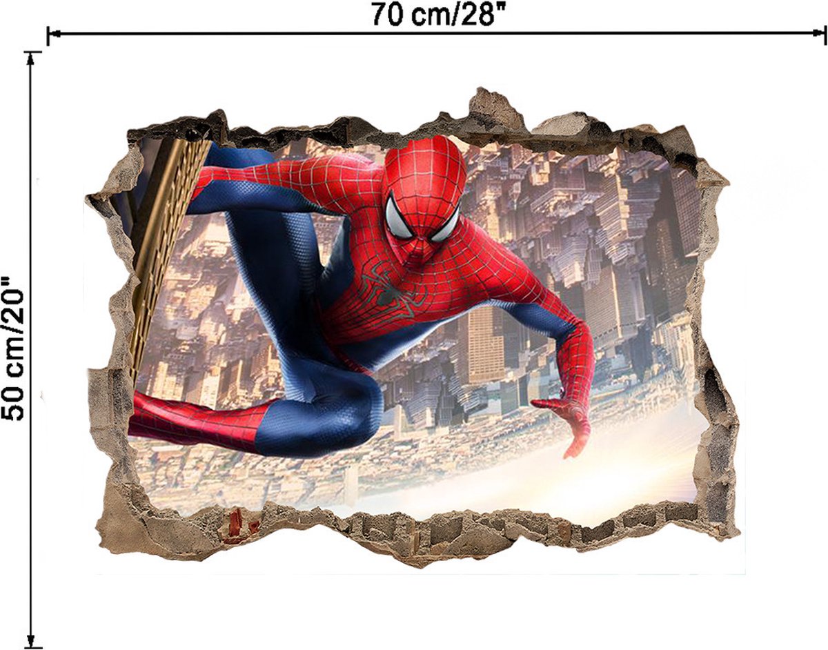 Sticker mural Spiderman | Spider-Man à travers le mur (effet 3D) |  Muursticker... | bol.com