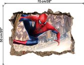 Muursticker Spiderman | Spider-Man door muur (3D-effect) | Muursticker superheld Marvel Avengers | Deursticker Kinderkamer Jongenskamer | 50 x 70 cm - Topkwaliteit 5