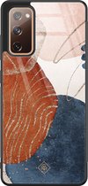 Samsung S20 FE hoesje glass - Abstract terracotta | Samsung Galaxy S20 case | Hardcase backcover zwart