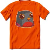 Casual duif T-Shirt Grappig | Dieren vogels Kleding Kado Heren / Dames | Animal Skateboard Cadeau shirt - Oranje - XL