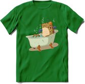 Badkuip kikker onderwater T-Shirt Grappig | Dieren reptiel Kleding Kado Heren / Dames | Animal Skateboard Cadeau shirt - Donker Groen - XXL