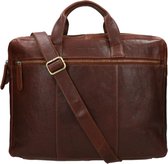 House of Sajaco Laptoptas / Werktas /  Aktetas   - Cow Milled VT -  17 inch -  Leer - Cognac