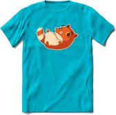 Schattige kat T-Shirt Grappig | Dieren katten Kleding Kado Heren / Dames | Animal Skateboard Cadeau shirt - Blauw - M