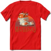 Kat murrmy T-Shirt Grappig | Dieren katten halloween Kleding Kado Heren / Dames | Animal Skateboard Cadeau shirt - Rood - S