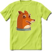 Lachende vos T-Shirt Grappig | Dieren honden Kleding Kado Heren / Dames | Animal Skateboard Cadeau shirt - Groen - XL
