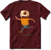 Casual skelet T-Shirt Grappig | Dieren halloween Kleding Kado Heren / Dames | Animal Skateboard Cadeau shirt - Burgundy - S