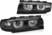 Koplampen dual halo rims BMW E38 94-01 ANGEL EYES 3D ZWART