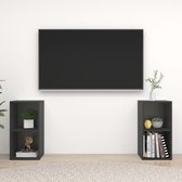 Tv-meubelen 2 st 72x35x36,5 cm spaanplaat grijs