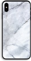 Case Company® - iPhone XS hoesje - Witte marmer - 100% Biologisch Afbreekbaar - Duurzaam - Biodegradable Soft Case - Milieuvriendelijke Print op Achterkant - Zwarte Zijkanten - Bescherming Ov