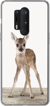 Geschikt voor OnePlus 8 Pro hoesje - Hert - Baby hert - Dieren - Meisjes - Jongens - Kinderen - Siliconen Telefoonhoesje