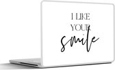 Laptop sticker - 13.3 inch - Spreuken - Quotes - I like your smile - Koppel - 31x22,5cm - Laptopstickers - Laptop skin - Cover