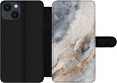 Bookcase Geschikt voor iPhone 13 telefoonhoesje - Natuurstenen - Mineralen - Patroon - Met vakjes - Wallet case met magneetsluiting