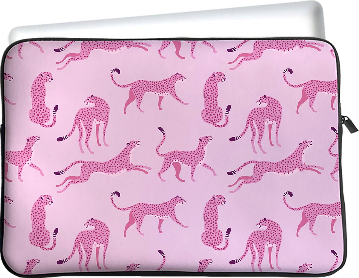 iPad 2021/2020 hoes - Tablet Sleeve - Roze Cheeta's - Designed by Cazy