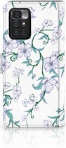 Telefoonhoesje Xiaomi Redmi 10 | Redmi Note 11 4G Bookcase Blossom White