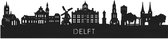 Skyline Delft Zwart hout - 100 cm - Woondecoratie design - Wanddecoratie met LED verlichting