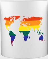 Akyol - LGBT Mok met opdruk - lgbti - pride aanhangers - wereldkaart - 350 ML inhoud