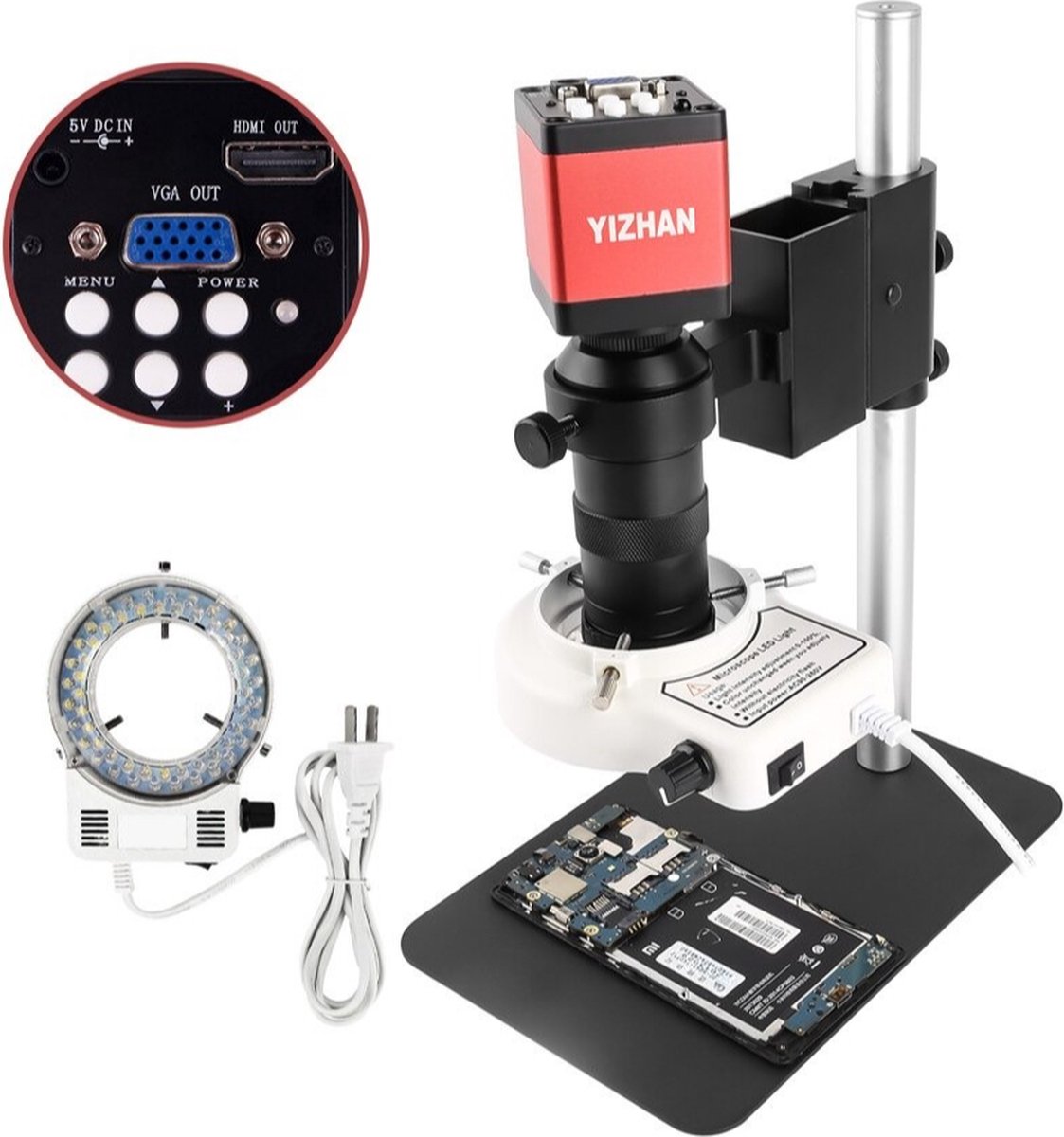 Manzibo Microscoop - Digitale Microscoop - USB Microscoop - Microscoop Camera - HDMI - 130X Vegrotingsfactor