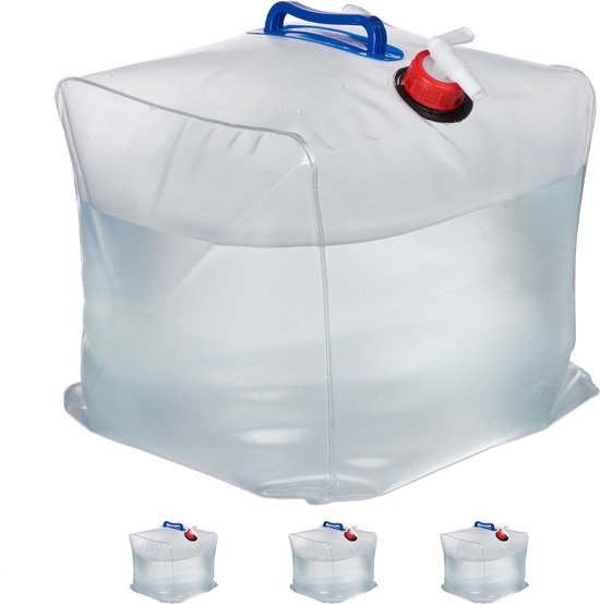Opvouwbare jerrycan set van 4 - 20 liter - met kraan