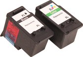 Set 2x huismerk inkt cartridge voor Canon PG-545XL + CL-546XL voor IP2850 MG2440 MG2450 MG2455 MG2540 MG2550 MG2555 MG2940 MG2950 MG3050 MG3051 MG3052 MG3053 MX494 MX495 TR4550 TS3150 TS3350 