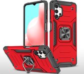 Samsung Galaxy A32 5G Hoesje - Mobigear - Armor Ring Serie - Hard Kunststof Backcover - Rood - Hoesje Geschikt Voor Samsung Galaxy A32 5G