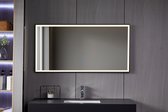 Bdkamerspiegel  - 60x100cm - Zwart Frame - LED - Anti-condens - Bella Mirror