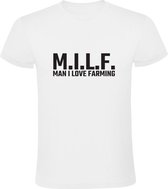 MILF - Man I love Farming | Heren T-shirt | Ik houd van landbouw | Boerderij | Boer | Boerin | Platteland | Vee | Trekker | Tractor