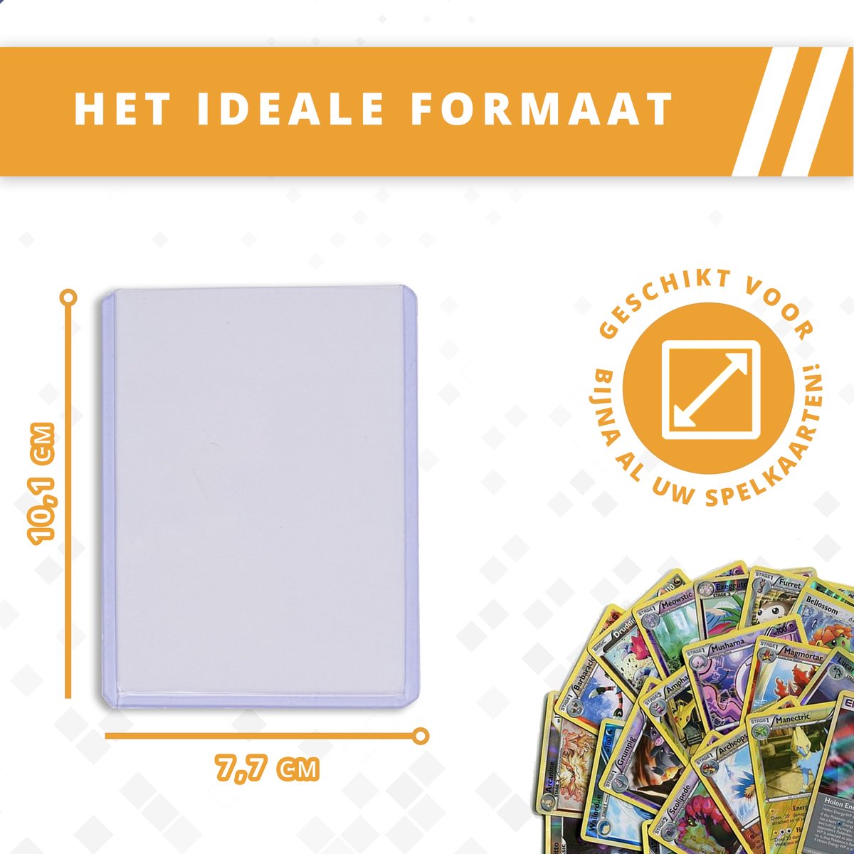 Steel Armour 100 Transparante Kaarthoezen – Super King Formaat 105x130 Mm, Stevig En Krasbestendig Voor Verzamelkaarten