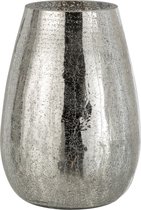 Windlicht | glas | zilver | 19x19x (h)26.5 cm