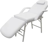 VidaXL Behandelstoel Met Verstelbaar Rug en Voetendeel Massagetafel - Wit