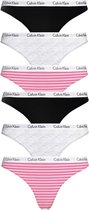 Calvin Klein 6-pack dames strings - roze/stripes/zwart