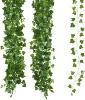 Blumtal Plante Artificielle - Lierre Plantes artificielles pour Intérieur - Plante Artificielle Suspendue - Set de 24 Guirlandes et drapeaux - Environ 227 x 14 cm - Vert