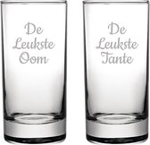 Gegraveerde longdrinkglas 28,5cl De Leukste Tante-De Leukste Oom