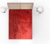 Beau Maison Velvet Drap housse en velours Bordeaux-rouge 160 x 200 cm + 30 cm de hauteur d'angle