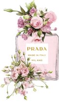 Glasschilderij - parfumfles Prada - 60x80 cm - Wanddecoratie