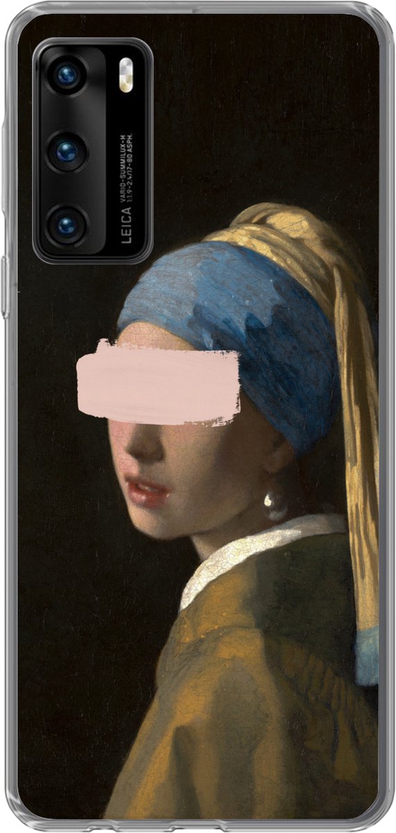 Telefoonhoesje Geschikt voor Huawei P40 hoesje - Meisje met de parel - Vermeer - Verf - Siliconen Telefoonhoesje Telefoonhoesje