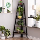 Ladderrek - ladderkast - Wandkast - Boekenkast - Wandrek ladder - Ladderrek zwart - Modern - Vintage - 48 x 48 x 160 cm