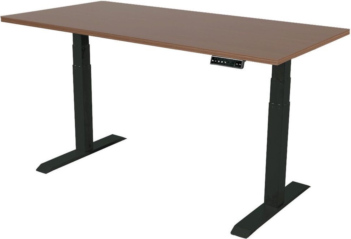 Sedero Elektrisch verstelbaar bureau - 140x80 cm - Dual motor - Zwart met Donker eiken