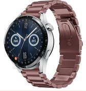 Stalen Smartwatch bandje - Geschikt voor  Huawei Watch GT 3 46mm stalen band - brons-goud - 46mm - Strap-it Horlogeband / Polsband / Armband