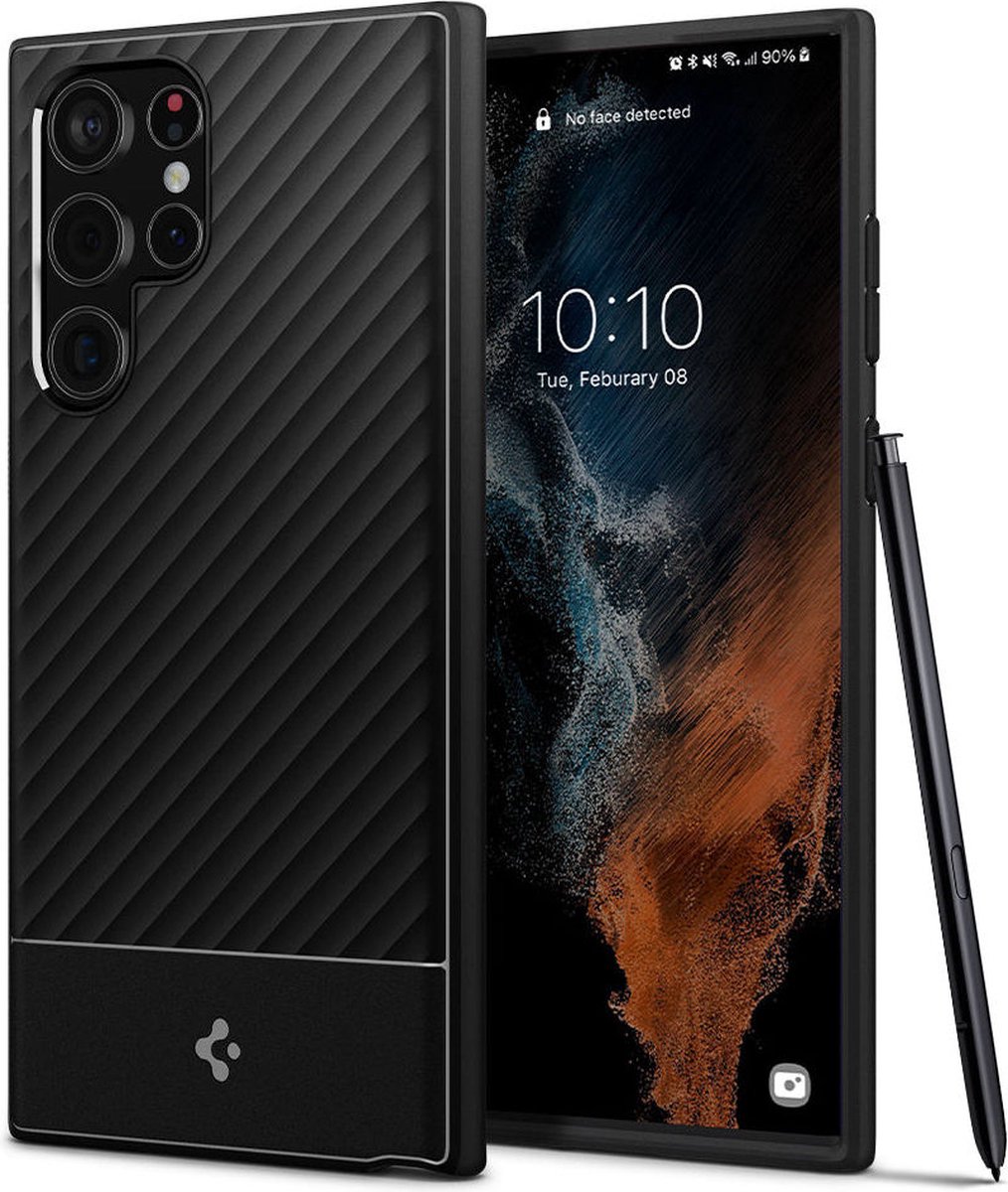 Spigen Core Armor Samsung Galaxy S22 Ultra Hoesje Back Cover Zwart