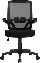 Furnibella - Bureaustoel, ergonomisch, testwinnaar, bureaustoel met opklapbare armleuningen, draaistoel ruimtebesparend, gamingstoel, racingstoel, zwart