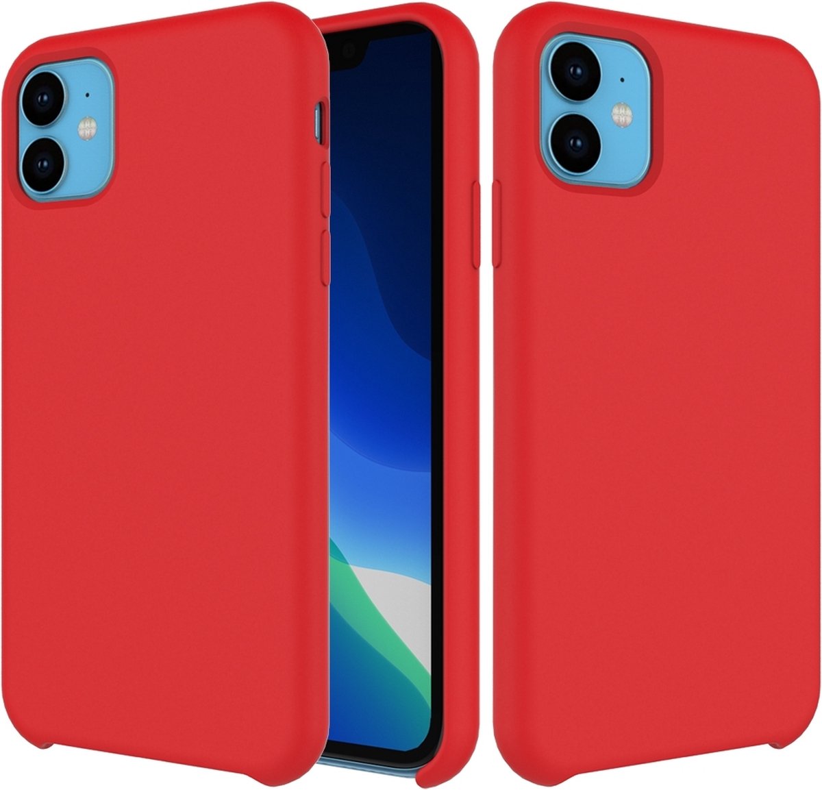 Mobigear Hoesje geschikt voor Apple iPhone 11 Siliconen Telefoonhoesje | Mobigear Rubber Touch Backcover | iPhone 11 Case | Back Cover - Rood