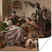 Poster Soo voer gesongen soo na gepepen - Jan Steen - 50x50 cm