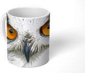 Mok - Een bruine uil met oranje ogen - 350 ML - Beker