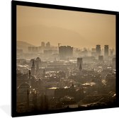 Fotolijst incl. Poster - Skyline boven de stad Sarajevo Bosnië en Herzegovina - 40x40 cm - Posterlijst