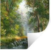 Stickers Stickers muraux - Forêt - Peinture à l'huile - Été - 80x80 cm - Feuille adhésive