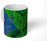 Mok - Vogelperspectief van een bos met meer in India - 350 ML - Beker
